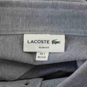 LACOSTE シャツ XXL グレー 長袖 レギュラーカラー 胸ポケット /LP GY99