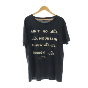 Tシャツ カットソー 半袖 XL ネイビー アイボリー /DO GY99
