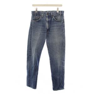 デニム パンツ W32L32 ブルー 色落ち加工
