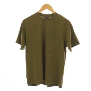 Tシャツ カットソー M カーキ ラウンドネック 半袖 胸ポケット /LP GY99