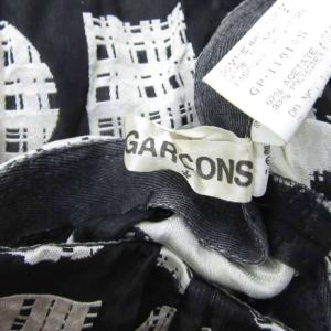 COMME des GARCONS セミフレアパンツ アンクル丈 S 黒 ブラック 幾何学模様 /SM30 GY99