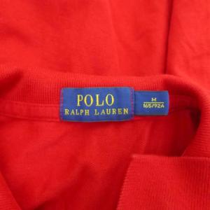 POLO RALPH LAUREN ポロシャツ ポロカラー M 赤 レッド 半袖 無地 ロゴ刺繍 /HO21 GY99