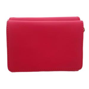 CLATHAS 美品 二つ折り財布 ウォレット ピンク 花柄 チャーム付き ラインストーン装飾 /MX GY99