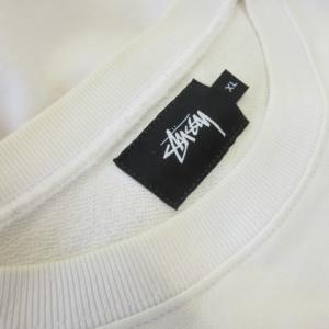 STUSSY トレーナー XL 白 ホワイト チェッカー柄 ロゴプリント 半袖 /CK15 GY99