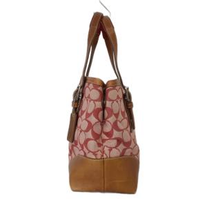 COACH トートバッグ ハンドバッグ シグネチャー モノグラム レザー キャンバス ロゴ ピンク 茶 ブラウン GY99