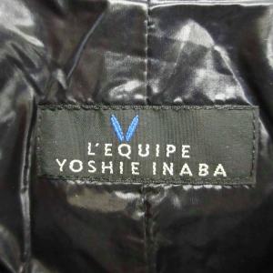 L'EQUIPE YOSHIE INABA ダウンジャケット 上着 アウター 40 黒 ブラック キルティング ライダースデザイン 長袖 B1237SSJ016