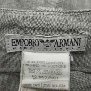 EMPORIO ARMANI カーゴパンツ 麻 リネン グレー クロップド丈 無地 ストレートシルエット /PP GY99
