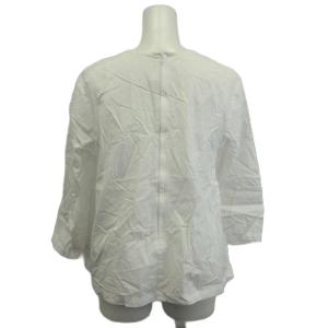 COMME des GARCONS 2016AW シャツ ブラウス M 白 ホワイト リボン ラウンドネック 七分袖 RS-B012 /PP