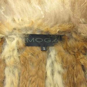 MOGA ジャケット 上着 ラビットファー 毛皮 2 茶 ブラウン ファーカラー 長袖 /YU GY99