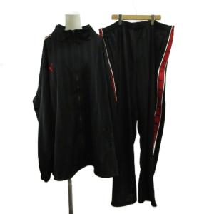 トレーニングジャケット パンツ セットアップ ジャージ X0 黒 ブラック 赤 レッド 長袖 スタンドカラー