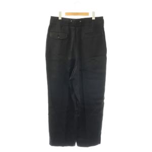 COMME des GARCONS HOMME HP-08032M 90s ワイドパンツ タック 光沢 シルク混 M ブラック /ES GY06