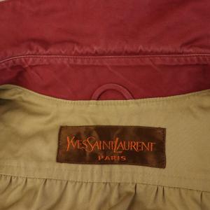 YVES SAINT LAURENT バイカラーロングコート ヴィンテージ ボルドー /MY OS GY06