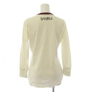 DSQUARED2 Tシャツ ロンT 長袖 ロゴ プリント ダメージ加工 M 白 ホワイト /BB GY06