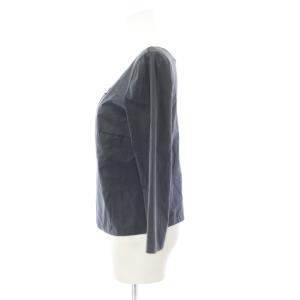 PRADA カットソー 42 紺 ネイビー 七分袖 Uネック 無地 /BB GY06