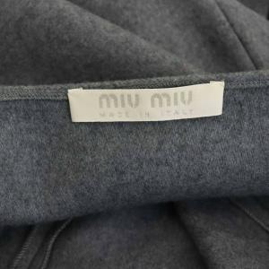 miumiu スカート フレア ひざ丈 ウール 42 グレー /HK GY06