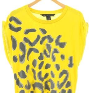 MARC by MARC JACOBS チュニック カットソー ノースリーブ フロック加工 S/M マスタード グレー /ES GY06