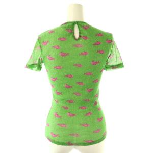 D&G シアーシャツ Tシャツ カットソー ラメ糸 金魚柄 半袖 28/42 グリーン /HK GY06