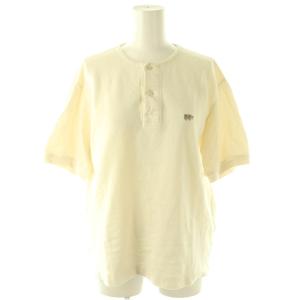 カットソー 半袖 ヘンリーネック 鹿の子 ロゴワッペン 38 オフホワイト /HK GY06