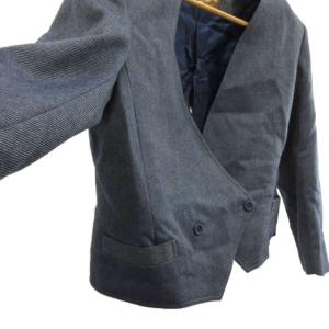 Christian Dior ジャケット 上着 ウール M 紺 ネイビー ノーカラー 長袖 ダブルブレスト /NP GY99