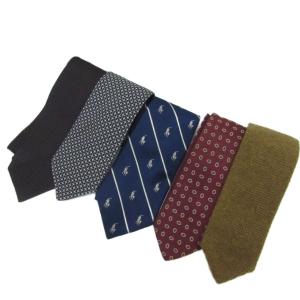 ダンヒル 他 ネクタイ レギュラータイ 5本セット シルク カシミヤ マルチカラー ストライプ柄 総柄