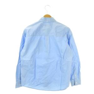 A.P.C. シャツ ブラウス 36 青 ブルー ボタンダウンカラー 長袖 胸ポケット ロゴ刺繍 /MN12 GY99