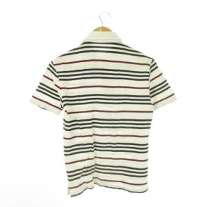 BURBERRY BLACK LABEL ポロシャツ 鹿の子 2 白 ホワイト 半袖 ボーダー /CK23 GY99