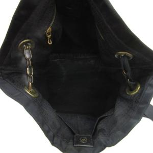 LANVIN ハンドバッグ トートバッグ レザー 黒 ブラック チェーンハンドル リボンチャーム /YS20 GY99