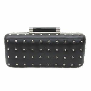DIANE von FURSTENBERG クラッチバッグ ショルダーバッグ 斜めがけ 2way 黒 ブラック スタッズ ハードケース チェーン付き