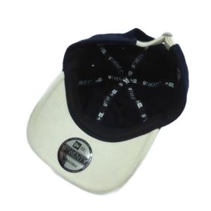 NEW ERA 帽子 ベースボールキャップ 6パネル 紺 ネイビー オフホワイト NYロゴ刺繍 /HO33 GY99