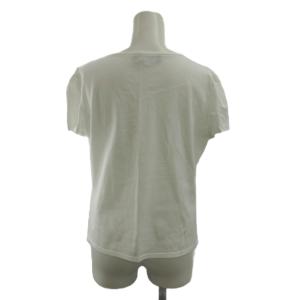 M'S GRACY Tシャツ 40 白 ホワイト パフスリーブ ラウンドネック ロゴプリント 花柄 /KK GY99