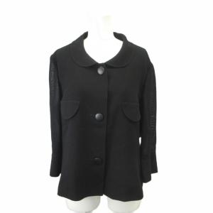 ジャケット 上着 XL 背抜き 黒 ブラック ラウンドカラー 七分袖 メッシュスリーブ /NP GY99