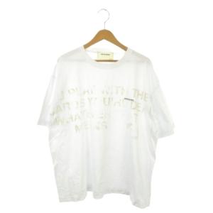Tシャツ 03/36 白 ホワイト 半袖 ラウンドネック 文字プリント /MN33 GY99