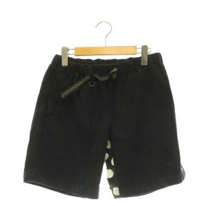 ショートパンツ ハーフパンツ 切替 ドット レオパード柄 M ネイビー マルチカラー /ES GY28