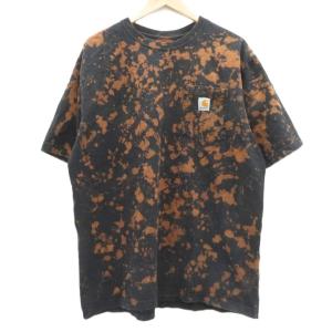 Tシャツ カットソー 半袖 L 黒 茶 タイダイ柄 /SY41 GY99
