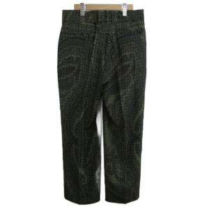 ETRO パンツ スラックス 絹 シルク 48 カーキ 緑 グリーン ペイズリー柄 長ズボン 131-1T402-4909