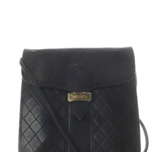 YVES SAINT LAURENT ショルダーバッグ レザー キルティング ロゴ 黒 ブラック /BB GY11 OH H