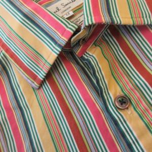 PAUL SMITH LONDON シャツ M ベージュ マルチカラー マルチストライプ柄 長袖 レギュラーカラー 443623