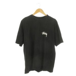 STUSSY WITHERED FLOWER TEE Tシャツ L 黒 ブラック 半袖 ボタニカル ポピー バックロゴ