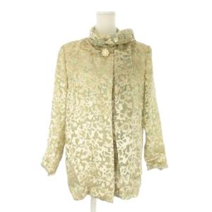 HI FORMAL ジャケット フォーマル 10 ベージュ 緑 グリーン 総柄 ショールカラー 長袖 6606712