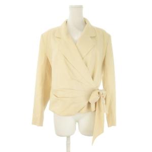 courreges セットアップ スーツ スカート 9AR63 ベージュ ラップデザイン リボン結び 長袖 /CK34 GY06
