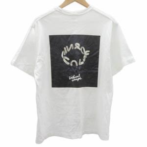 Tシャツ カットソー S オフホワイト クルーネック 半袖 プリント /HO1 GY99