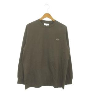 Tシャツ M 茶 ブラウン 無地 クルーネック 長袖 /AO34 GY99