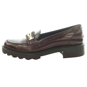 TOD'S トッズ-チャンキーソールローファー メタルプレート レザー 37
