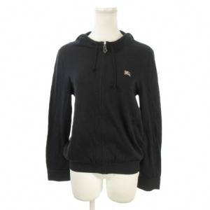 パーカー ジャケット 上着 38 黒 ブラック 長袖 ジップアップ ロゴ刺繍 /MN12 GY50