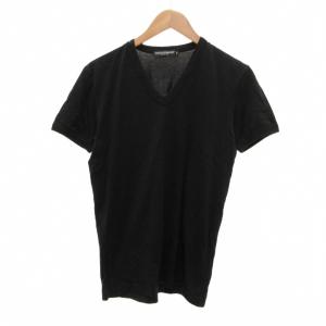 Tシャツ カットソー 長袖 Vネック 46 黒 ブラック /JS GY50