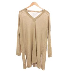 Max Mara 白タグ セットアップ レイヤード ニット Vネック イージー パンツ L ベージュ アンクル 長袖 無地