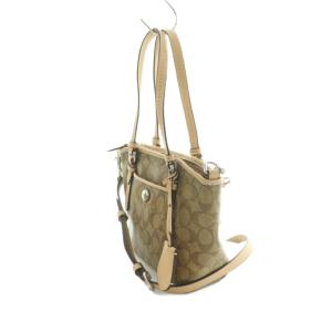 COACH 2WAY ショルダーバッグ ハンドバッグ モノグラム柄 茶 ブラウン ベージュ F26182 /MI GY11