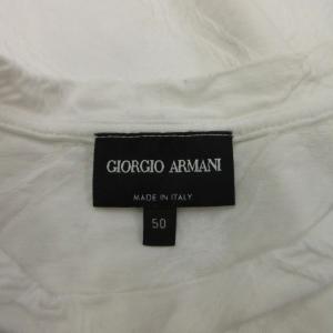 GIORGIO ARMANI 半袖Tシャツ 50 白 ホワイト 半袖 クルーネック 凹凸加工 /SH GY99