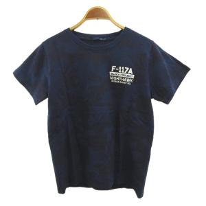 Tシャツ Free 紺 ネイビー カモフラージュ柄 クルーネック 半袖 /RY GY99