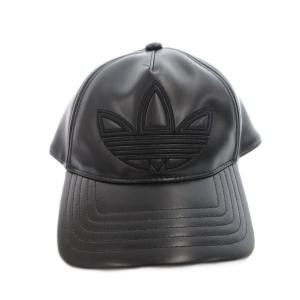 adidas アディダス-帽子 キャップ トレフォイル フェイクレザー 54 黒